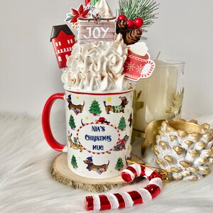 Dachshund through the snow mug wrap for sublimation PNG digital download