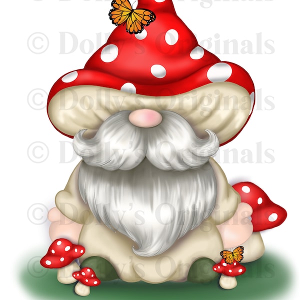 Mushroom Funghi Fairy Gonk Gnome PNG Digital Download Sublimation Clipart