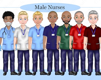 Paquete de personajes de sublimación de enfermero