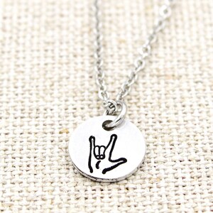 I Love You Hand Sign Necklace, ASL Jewelry, I Love You Sign Language, Sister Gift, Daughter Gifts, Best Friend Necklace, Love You More, Cute
