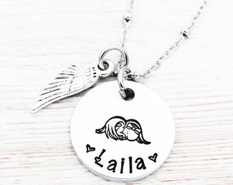 Personalized Angel Baby Necklace, Loss Of Baby Jewelry, Miscarriage Necklace, Infant Loss Gift, Stillborn Sympathy Gifts, Pregnancy Loss