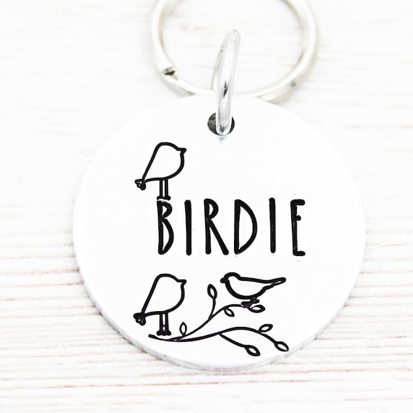Bird Pet ID Tag, Birds Dog Names Tag, Bird Cat Name Tag, Nature Pet Tags, Dog Collar Charms, Cat ID Charm, Cat Gifts, Bird Lover Gift
