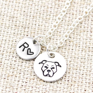 Pit Bull Initial Halskette, Pit Bull Halskette, Hunde Halskette, Pit Bull Mom Geschenk, Hunde Mama, Hunde Liebhaber Geschenke, Pit Bull Geschenk, Pit Bull Schmuck, Hunde