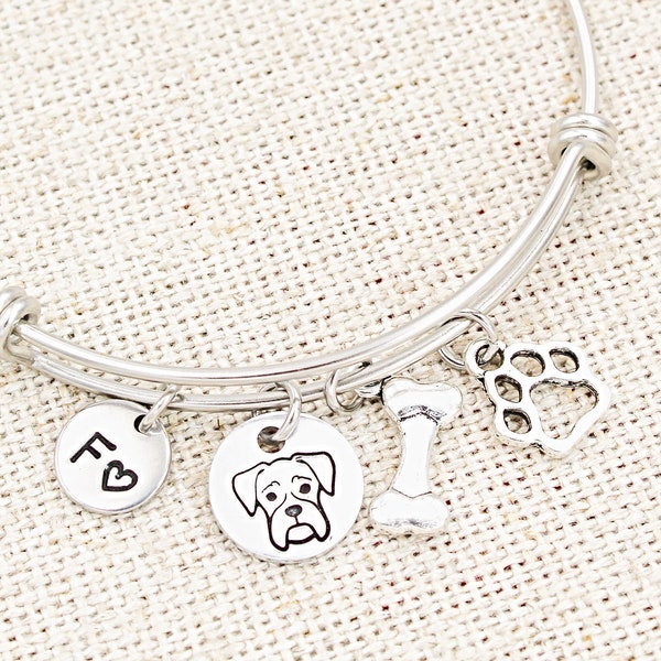 Boxer Hund Armreif, Boxer Mama Armband, Boxer Liebhaber Geschenk, Hunde Schmuck, Geschenk für Hundeliebhaber, Boxer Mama, Hundegeschenke, Hundemama, Hunderasse