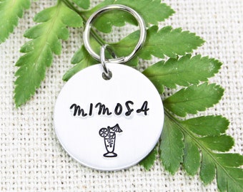 Personalized Cocktail Pet Name Tag, Mixed Drink Pet ID Tag, Alcohol Dog Name Tag, Custom Pet Tags, Mimosa Dog ID Charm, Mojito Cat ID Tag