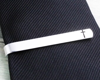 Cross Tie Clip, Wedding Tie Clips, Father Of The Bride Gift, Groomsmen Favors, Confirmation Gift, Baptism Gift For Him, Fathers Day Gifts