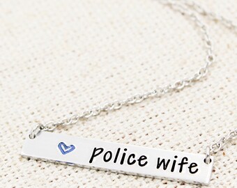 Halsband för polisfru, vicefru, tunn blå linje, smycken för brottsbekämpande myndigheter, gåvor för Back The Blue, polisfru, blå liv spelar roll