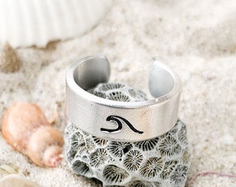 Ocean Wave Toe Ring, Beach Wave Midi Ring, Adjustable Toe Rings, Beach Jewelry,  Beach Accessories, Beach Wedding, Summer Jewelry, Friend