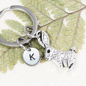 Custom Initial Rabbit Keychain, Bunny Rabbit Keyring, Rabbit Gifts, Rabbit Lover Gift, Animal Keychains, Bunny Mom, Rabbit Purse Charm