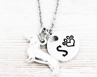 Personalized Dachshund Necklace, Weenie Dog Jewelry, Dog Breed Necklace, Dog Mom, Weiner Dog, Miniature Dachshund, Fur Mom Gift