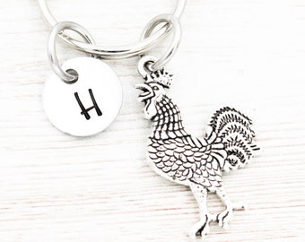 Benutzerdefinierte Anfang Hahn Schlüsselring, personalisierte Hahn Schlüsselring, Huhn Schlüsselbund, Bauer Geschenk, Bauernhof Mädchen Geschenke, Bauernhof Tier Schlüsselring, Vogel