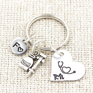 Custom RN Keychain, Nurse Keyring, Stethoscope Keychain, Nursing Student Gift, Nurse Graduate Gifts, LPN Keychains, Gift For Nurse