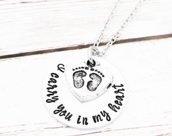 I Carry You In My Heart Angel Baby Necklace, Miscarriage Necklace, Loss Of Baby, Stillborn Sympathy Gifts, Baby Bereavement, Infant Loss