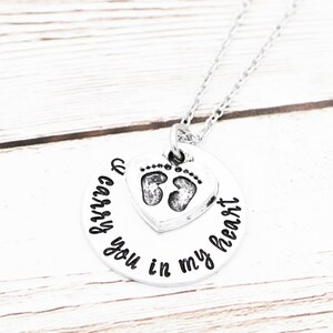 I Carry You In My Heart Angel Baby Necklace, Miscarriage Necklace, Loss Of Baby, Stillborn Sympathy Gifts, Baby Bereavement, Infant Loss