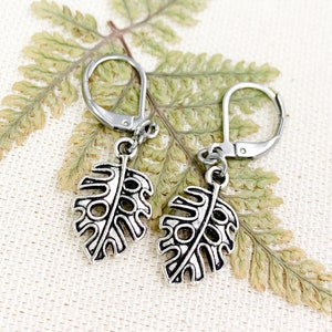 Monstera Leaf Earrings, Monstera Plant Dangle Earrings, Plant Jewelry, Tropical Earrings, Plant Lover Gift, Monstera Ear Rings, Gift For Her