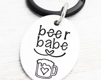 Beer Babe Keychain, Beer Lover Gift, Beer Drinker Gifts, Funny Beer Keyring, Beer Key Chain, Gift For Friend, Drinking Buddies, Gift For Her