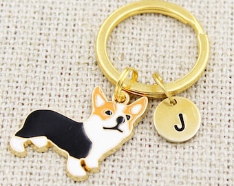 Custom Initial Corgi Keychain, Corgi Keyring, Dog Keychains, Dog Breed Gifts, Dog Mom, Corgi Gifts, Corgi Lover Gift, Corgi Owner, New Dog