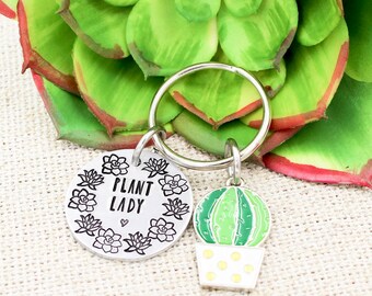 Portachiavi Pianta Grassa Con Foglia Verde | Regalo Originale Per Donne Appassionate Di Piante