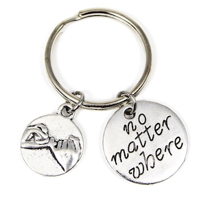 No Matter Where Keychain, Best Friend Keyring, Long Distance Friendship Keychain, Pinky Promise, BFF Keychain, Boyfriend Gift, Couples Gifts