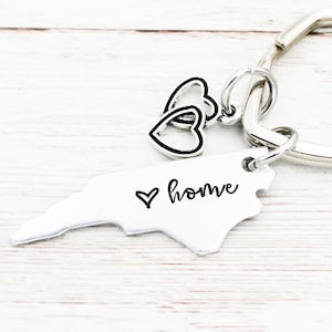 North Carolina Keychain, Home State Keyring, NC Keychains, North Carolina Gifts, State Pride, Carolina In My Mind, Home Sweet Home, Raleigh