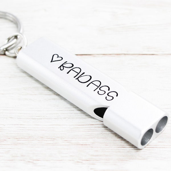 Badass Emergency Whistle Keychain, Badass Keyring, Emergency Survival Keychains, Gift For Joggers, Runner Gift, Women Safety Gifts, For Her