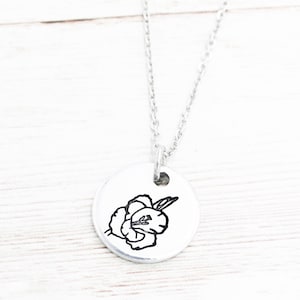 Gladiolus August Birth Flower Necklace, Gladiolus Charm Necklace, August Birthday Gift, Floral Jewelry, Botanical Necklaces, Gifts For Her