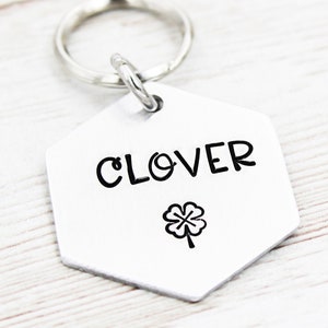 Clover Pet ID Tag, Shamrock Dog Name Tag, Four Leaf Clover Dog Tag, St Patricks Day Dog Charm, Irish Pet Tags, Cat Tag, Cat Identification