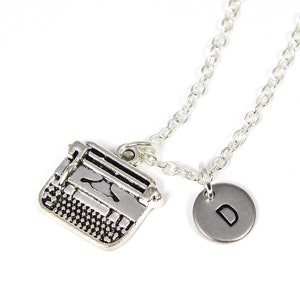 Typewriter Necklace, Novelist Necklace, Author Gift, Typewriter Charm Necklace, Writer Gift, Journalist Jewelry, Secretary Gift, Book Writer