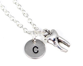 Personalized Tooth Necklace, Dental Necklace, Dental Hygienist Gift, Dental Assistant Gift, Dental Student Gift, Dentist Gift, Tooth Jewelry