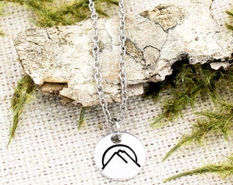 Sunrise Mountain Necklace, Mountain Scape Jewelry, Hiking Gifts, Mountain Lover Gift, Mountains Are Calling, Nature Jewelry, Hiker Jewelry