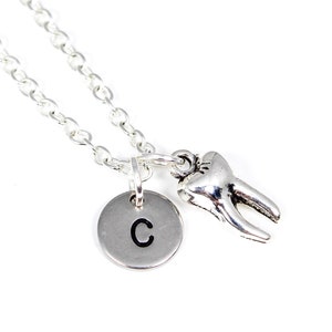 Personalized Tooth Necklace, Dental Necklace, Dental Hygienist Gift, Dental Assistant Gift, Dental Student Gift, Dentist Gift, Tooth Jewelry