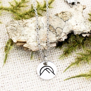 Sunrise Mountain Necklace, Mountain Scape Jewelry, Hiking Gifts, Mountain Lover Gift, Mountains Are Calling, Nature Jewelry, Hiker Jewelry