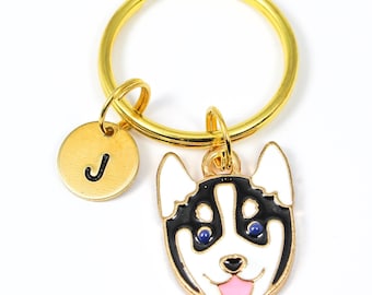 Siberian Husky Keychain, Husky Gift, Husky Mom, Dog Keychain, Dog Keyring, Husky Charm, Dog Gifts, Dog Mom Gift, Husky Lover Gift, Dog Breed