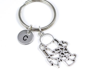 Astronaut Keychain, Science Teacher Gift, Outer Space Gift, Initial Keychain, NASA, Science Gift, Unique Keychain, Space Keychain, Planets