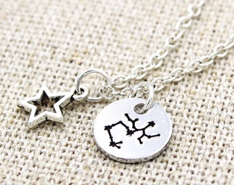 Aangepaste Zodiac sterrenbeeld ketting, sterrenbeeld ketting, astrologie kettingen, hemelse sieraden, sterrenbeeld geschenk, Boogschutter ketting