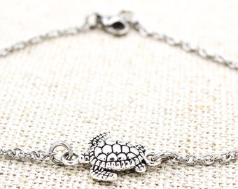 Sea Turtle Anklet, Beach Anklet, Tropical Anklet, Turtle Jewelry, Turtle Ankle Bracelet, Sea Life Jewelry, Ocean Jewelry, Beach Charm Anklet