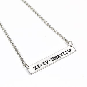 Roman Numeral Necklace, Special Date Necklace, Anniversary Necklace, New Mom Gift, Wedding Gift, Gift For Girlfriend, Bridesmaid Gifts