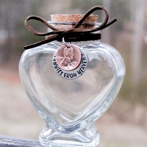 Heart Pennies From Heaven Jar, Memorial Keepsake, In Memory Of Gift, Penny From Heaven Collector, Sympathy Gift, Remembrance Gifts, Loss Of