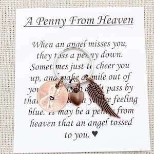 Memorial Keychain, Penny From Heaven Keychain, Grief Gifts, Sympathy Gift, Loss Of Loved One, Memorial Keepsake, In Memory Of Gift, Angel