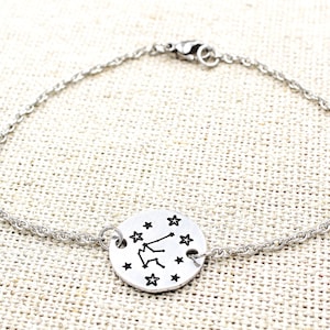 Custom Zodiac Anklet, Star Constellation Anklet, Zodiac Astrology Jewelry, Star Charm Anklet, Aquarius Anklet, Virgo Aries Sagittarius Leo