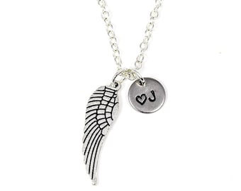 Collana con ali d'angelo, collana commemorativa, regalo di ricordo, regali di condoglianze, in memoria di, perdita di un amore, gioielli per il dolore e l'aborto spontaneo, RIP