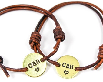Matching Couples Bracelets, His and Hers Bracelet Set, Couples Initials Bracelet, Anniversary Gift, Gift For Boyfriend, Gift For Him and Her