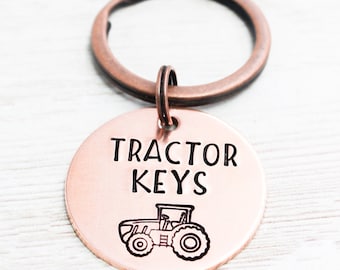 Benutzerdefinierte Traktor Schlüsselbund, Traktor Schlüsselanhänger, Bauer Geschenk, Bauernhof Schlüsselanhänger, Opa Geschenk, Geschenk für Papa, Geschenk für Mann, Traktor Schlüsselring