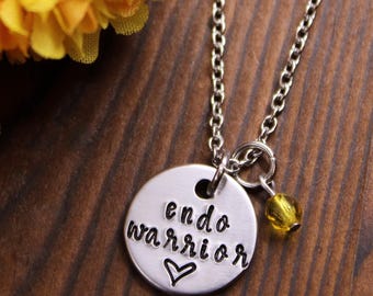 Endo Warrior Necklace, Endometriosis Necklace, Endometriosis Awareness Jewelry, Endo Gift, Infertility Jewelry, Endo Sisters Gift, For Her