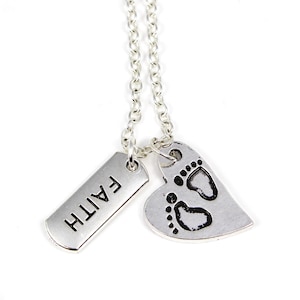 Infertility Necklace, Infertility Gifts, Faith Necklace, Baby Feet Necklace, Infertility Awareness, TTC, Adoption Necklace, Adoption Gifts