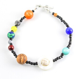 Solar System Bracelet, Outer Space Bracelet, Planets Bracelet, Planets Jewelry, Galaxy Bracelet, Astronomy Jewelry, Geeky Gifts, Unisex Gift