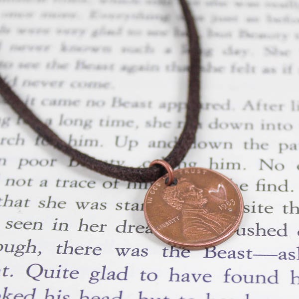 Personalized Penny Necklace, Custom Coin Necklace, Rustic Necklaces, Penny From Heaven, Anniversary Gift, Husband Gift, Good Luck Jewelry