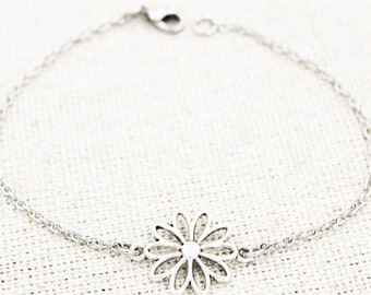 Daisy Flower Anklet, Daisy Ankle Bracelet, Summer Jewelry, Floral Anklets, Springtime Gifts, Outdoor Wedding, Girlfriend Gift, Gifts For Her