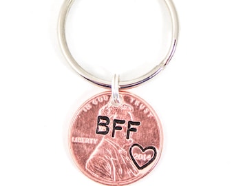 Bästa vän nyckelring, BFF nyckelring, vänpresent, vänskapspresent, BFF-present, personligt öre, present till vän, bästa tikar, systerpresent