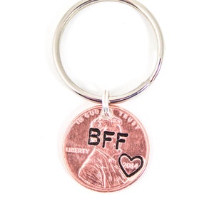 Best Friend Keychain, BFF Keychain, Friend Gift, Friendship Gift, BFF Gift, Custom Penny, Gift for Friend, Best Bitches, Sister Gift